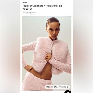 ALO Yoga Faux Fur Cashmere Northstar Full Zip - Worn once, excellent condition